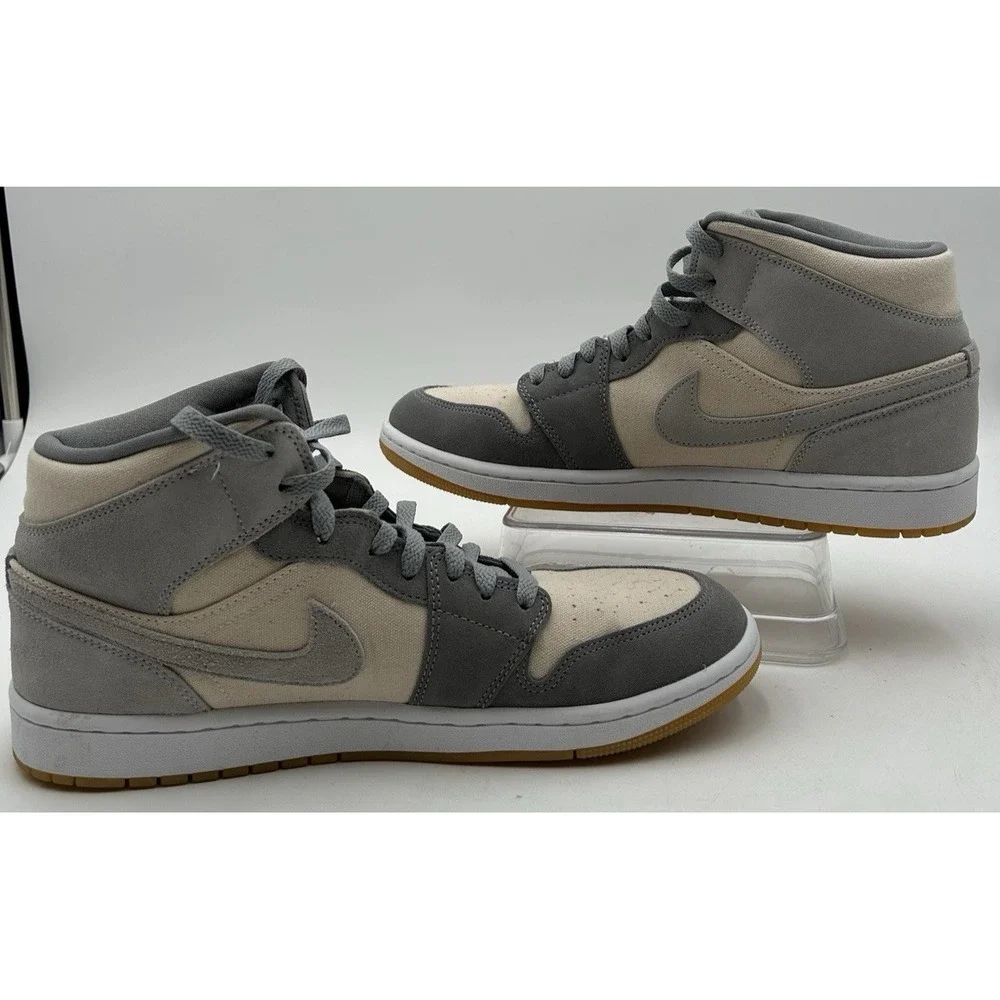 Jordan Air Jordan 1 Mid SE Coconut Milk Particle Gray Suede DN4281-100 Mens 11